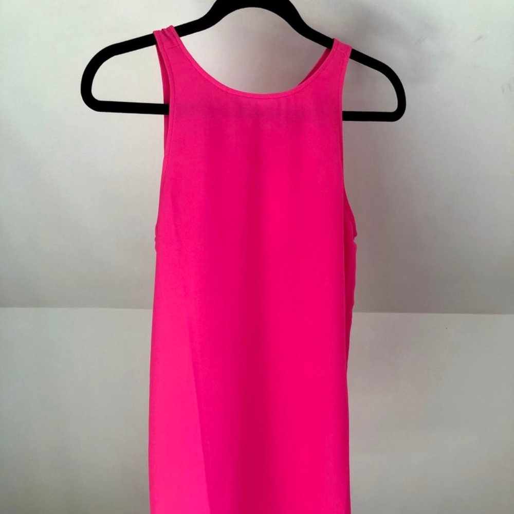 Hot pink tank top shift dress